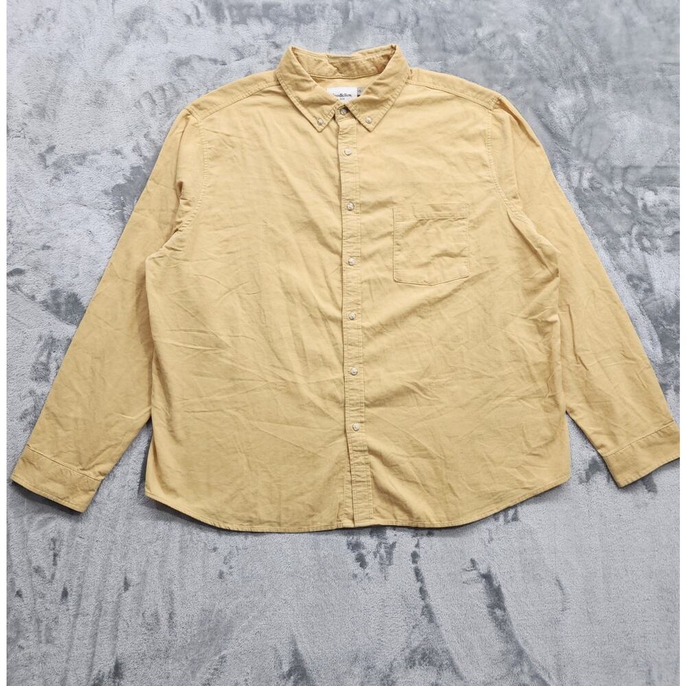 NEW Goodfellow & Co Shirt Mens XXL Yellow Sandy Gold Corduroy Cotton Long Sleeve